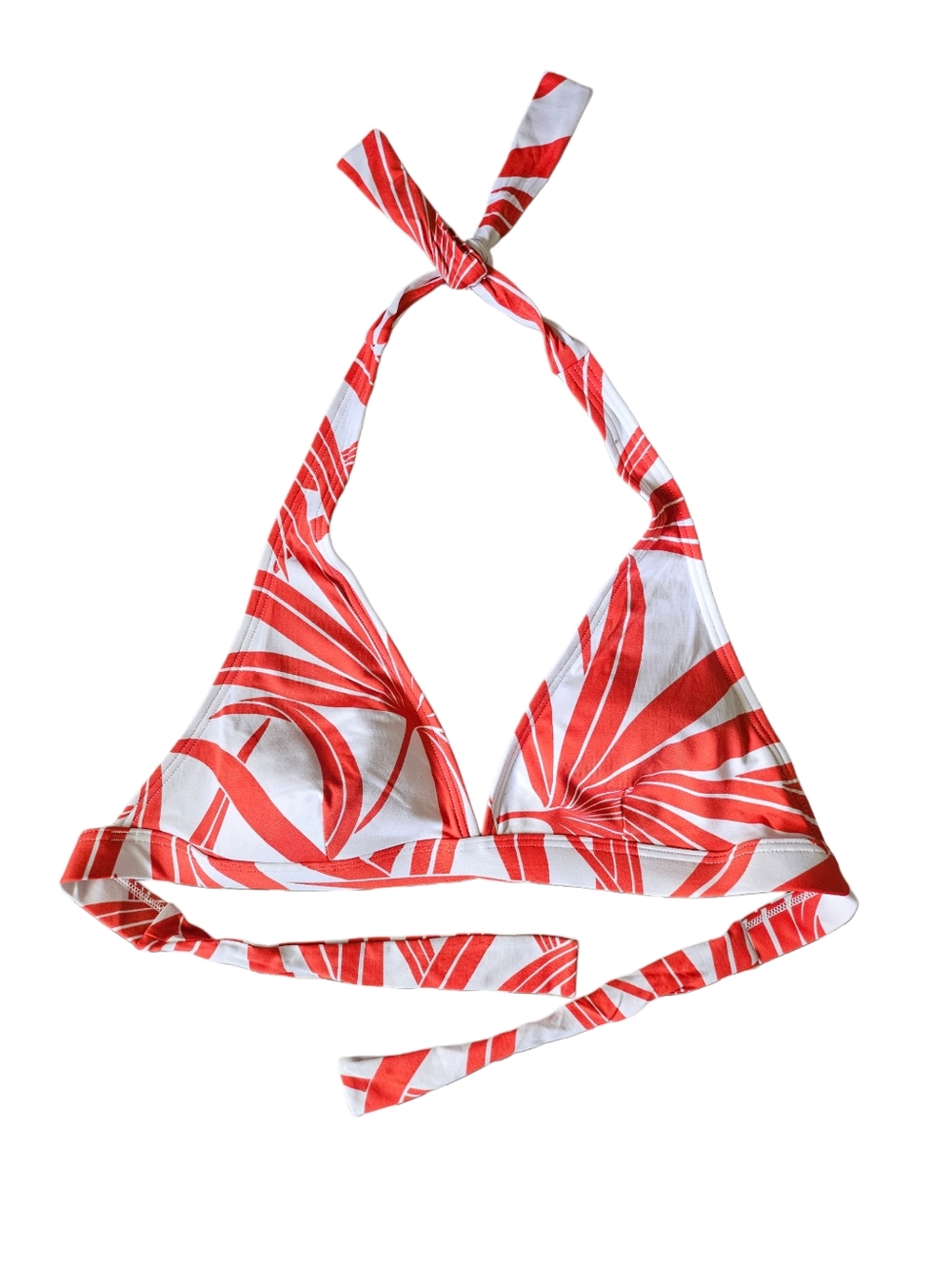 Tommy Bahama Tropical Orange & White Triangle Adjustable Bikini Top Women's sz M
